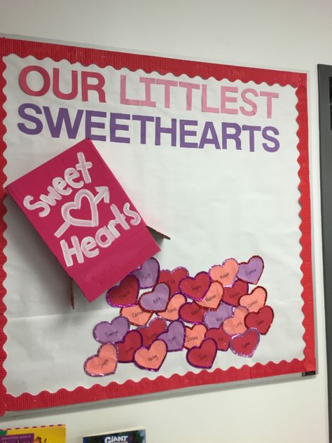 February Bulletin Board Ideas, Infant Bulletin Board, Valentines Door Decorations Classroom, Valentines Classroom Door, Toddler Bulletin Boards, Daycare Bulletin Boards, February Bulletin Boards, Valentine Bulletin Boards, Holiday Bulletin Boards