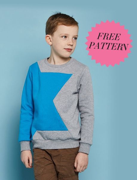 Five FREE Sewing Patterns For Kids! Kids Sweatshirt Pattern, Star Jumper, Hoodie Sewing Pattern, Upcycle Sweatshirt, Sewing Bee, Hoodie Pattern, Sewing Patterns For Kids, Sweatshirts Pattern, Star Design