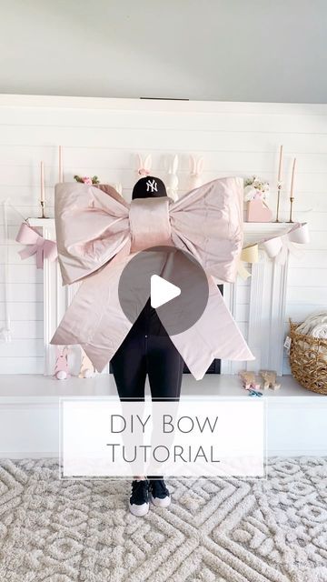 Trish 💕 Beautiful Lifestyle Blogger | 🎀 Here is the DIY Bow tutorial you’ve all been asking for! Comment “diy bow” for the links to all the materials I used!  Materia... | Instagram Diy Bow With Wired Ribbon, Diy Large Bow For Wreath, How To Make Big Ribbon Bows, Diy Large Bows Tutorials, Big Bow For Christmas Tree Diy, How To Make Large Bows, Big Bow For Front Door, Giant Ribbon Bow Diy, How To Make Giant Bow