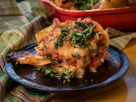 Grandma Guarnaschelli's Lasagna Appetizer Recipe | Alex Guarnaschelli | Food Network Lasagna Appetizer, Alex Guarnaschelli Recipes, Guys Ranch Kitchen, Alex Guarnaschelli, Ranch Recipes, Lasagna Bolognese, Ranch Kitchen, Thanksgiving Pie, Food Net