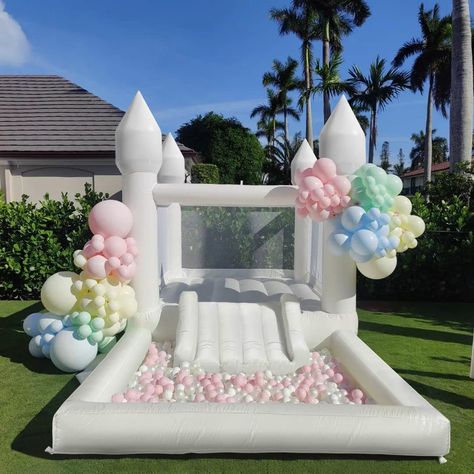 White Bounce House, Jump House, Bounce House With Slide, Magical Decor, Bubble House, Bouncy House, Bubble Tent, Inflatable Bounce House, Bouncy Castle