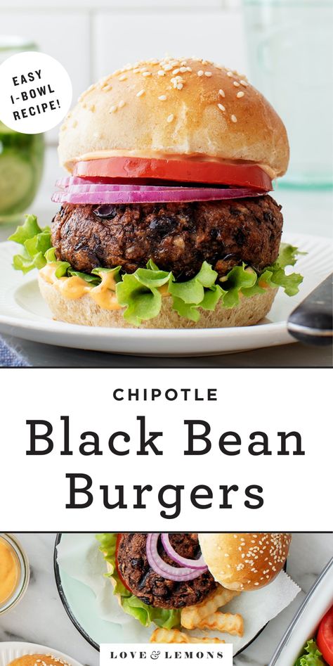 Easy Black Bean Burger, Bean Burger Recipe, Black Bean Burger Recipe, Best Summer Salads, Chipotle Black Beans, Best Veggie Burger, Black Bean Burger, Bean Burgers, Grilled Potatoes