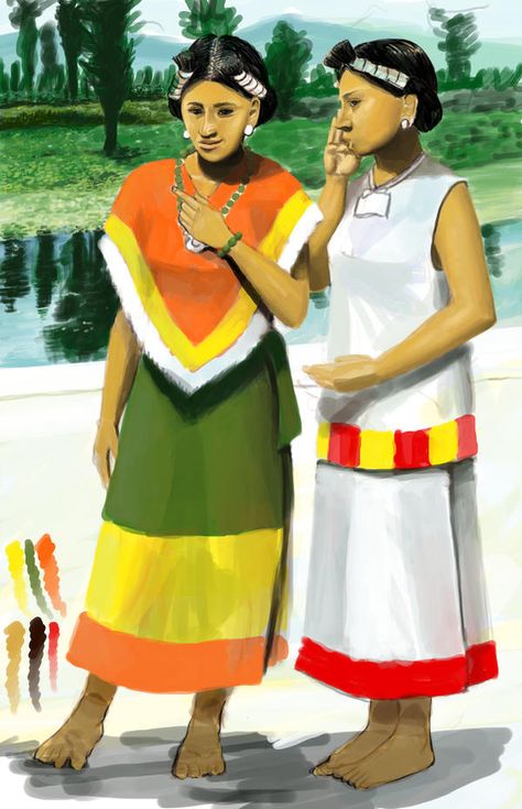 Aztec Women Part 4 by Kamazotz on DeviantArt Aztec Women, Aztec Clothing, Aztec Empire, King Costume, Aztec Culture, Mayan Culture, Aztec Art, Aztec Fashion, Magazines For Kids