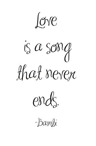 Love Is A Song - Bambi Quote Art Print by prettypetalspaper on Etsy Thumper Quotes, Bambi Quotes, Quotes Arabic, Quotes Disney, Personal Quotes, Ideas Quotes, Trendy Quotes, Art Prints Quotes, Disney Quotes