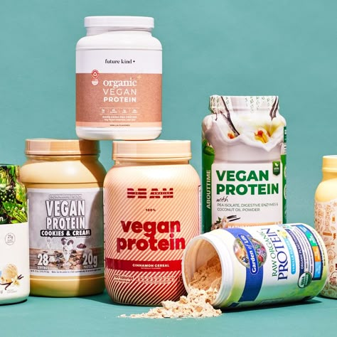 What's the Best Vegan Protein Powder, and by "Best," I Mean Tastiest? | Bon Appétit Protein Powder Photography, Protein Powder Product Photography, Best Natural Protein Powder, Protien Powders Gym, Protien Powders, Truvani Protein Powder, Best Vegan Protein Powder, Sweets Photo, Cinnamon Cereal