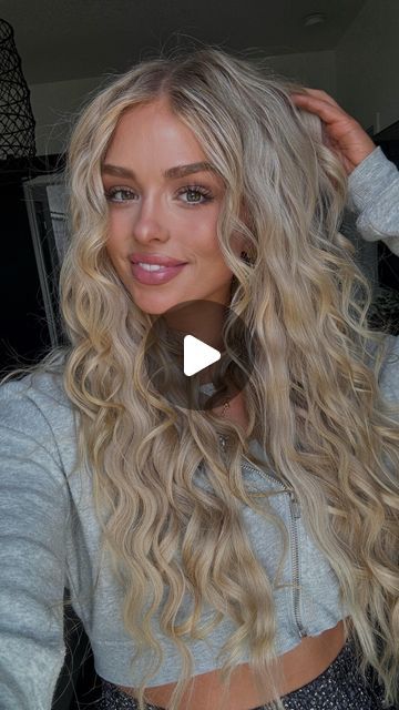 Miranda Hope on Instagram: "this curl duo👏🏼 #hairstyles #curltutorial #longhairstyles #hairstyle #hairtutorial #wavyhair #beachwaves" Crimped Beach Waves Hair, Twist And Crimp Hair, Curl And Crimp Hair, Easy Crimped Hairstyles, Long Hair Crimped Style, Crimped Wedding Hairstyles, Crimped And Curled Hair, Mermaid Curls Medium Hair, Beachwaver Hairstyles