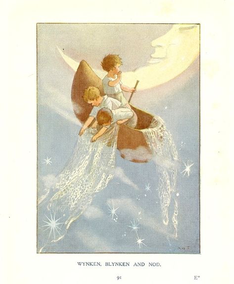 Wynken Blynken And Nod, Margaret Tarrant, Childrens Poems, Fairy Illustration, Image Chat, Story Books, Illustration Vintage, Art Et Illustration, Childrens Stories