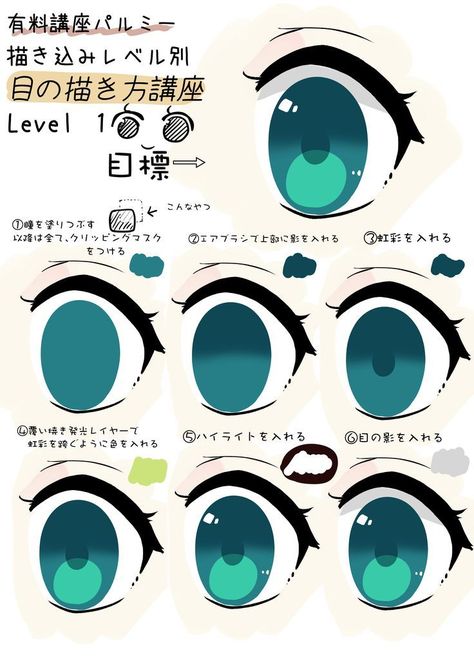 Chibi Eyes, Color Eyes, Cute Eyes Drawing, Oc Pokemon, Eye Drawing Tutorials, Concept Art Tutorial, Creative Drawing Prompts, Digital Art Beginner, Art Videos Tutorials