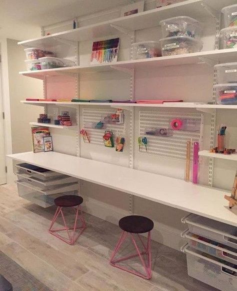 Organized Craft Room, Pegboard Craft Room, Pegboard Kitchen, Small Craft Rooms, Craft Shed, Sewing Room Design, Dream Craft Room, Craft Room Design, Scrapbook Room