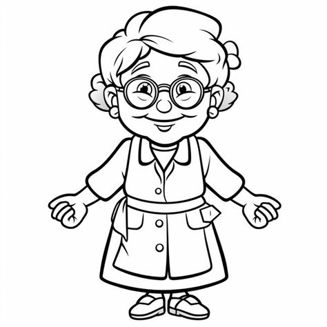 illustration of Grandma with love coloring Grandma Coloring Pages, Grandma Clipart, Family Coloring Pages, Outline Images, Unique Coloring Pages, Parents Day, Family Bonding, Baby Jogger, Warm Hug