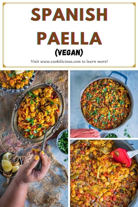 This Vegan/Vegetarian Spanish rice recipe called Paella is a wholesome dish that all will love! You can easily make Paella in the Instant Pot or on the stovetop. @tuttorossotomatoes @thefeedfeed #tuttorossotomatoes #feedfeed #ad #paella #Spanish #rice #vegan #meatless #mushrooms #veggies #vegetarian #stovetop #Instantpot Vegan Paella, Spanish Paella Recipe, Vegetarian Paella, Traditional Spanish Recipes, Homemade Vegetable Broth, Spanish Rice Recipe, Spanish Paella, Paella Recipe, Spanish Rice