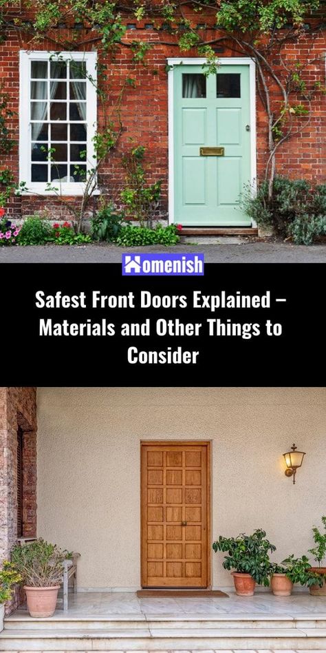 If you're looking to replace your front door or building a new house, continue reading. This article will run down the list of materials that are considered safe for a front door. Also, get to know the various considerations in selecting a front door. Safe Front Door, Front Door Replacement, Replacing Front Door, Aluminium Front Door, Building A New House, Metal Front Door, Steel Front Door, Fiberglass Front Door, 1st House