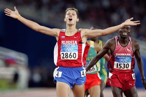 Yuriy Borzakovskiy (Russia) 🥇 800 metres • Athens 2004 Olympics 2004 Olympics, Summer Olympics, Action Poses, Olympic Games, Athens, Russia, Sports Jersey, Human Body, Human