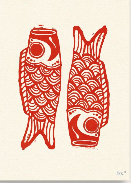 Linocut Art Simple, Tattoo Perna, Linocut Ideas, Lino Art, Linocut Art, Arte Inspo, Fish Art, Lino Print, Linocut Prints