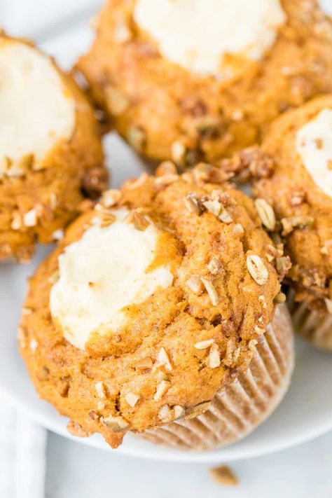 Moist Pumpkin Muffins, Pumpkin Cheesecake Muffins, Marzipan Recipe, Lemon Poppyseed Bread, Raw Eggs, Bakery Style Muffins, Pumpkin Cream Cheese Muffins, Pumpkin Cream Cheese, Pumpkin Spice Muffins