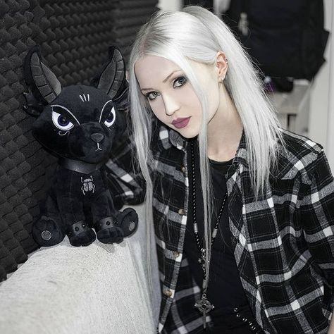 Anastasia E.G. no Instagram: “What's your favourite music genre? Edit: Thank you all for your answers! *Details⤵️ ▪️Anubis Plushie & Rosary Necklace by @killstar 🔥%30 off…” Anastasia Model, Petty Girl, White Goth, Fairytale Photography, Music Genre, Goth Women, Rosary Necklace, Gothic Beauty, Gothic Girls