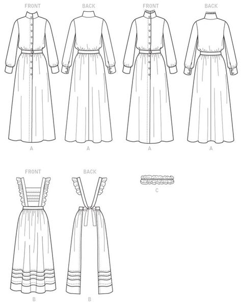 Sewing Clip Art, Long Button Down Dress, Sophie Hatter, Costume Sewing, The Oregon Trail, Ladies Day Dresses, Costume Sewing Patterns, Butterick Pattern, Paper Sewing Patterns