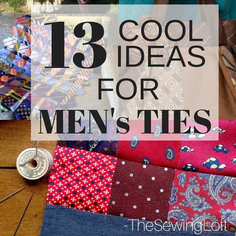 Grab a handful of men's ties because these creative projects are so inspiring, easy to make and super fashionable to use over and over again! Reuse Ties Diy, Pillows From Mens Ties, Things To Make From Mens Ties, Ideas For Old Ties Reuse Recycle, Upcycled Neckties Craft Ideas, Men’s Ties Projects, Crafts From Men’s Ties, Tie Repurpose Ideas, Upcycled Ties Diy Projects