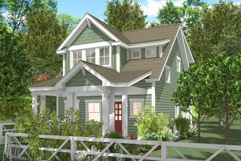 955 SF The Green House – Intertwine House Plans 2 Bedroom Cottage Plans, Booth Seating In Kitchen, Mother In Law Cottage, Built In Cubbies, Booth Seating, Cottage Plan, Small Cottage, Open Layout, Cottage House Plans