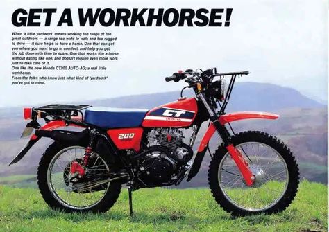 Honda CT-200. – the marquis Trail Motorcycle, Honda Ct125, Off Road Bikes, Enduro Motorcycle, Honda Bikes, Old Motorcycles, Vintage Motocross, Motocross Bikes, New Honda