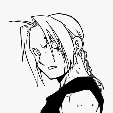 Edward Elric Pfp Manga, Full Metal Alchemist Sketch, Edward Elric Manga Icon, Edward Elric Manga, Full Metal Alchemist Art, Metal Drawing, Full Metal Alchemist, Alphonse Elric, Edward Elric