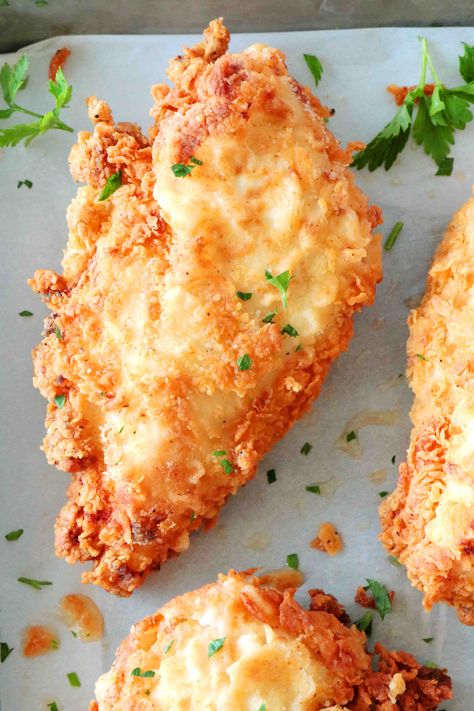 Crispy Buttermilk Fried Chicken Breast Fried Boneless Chicken Breast, Buttermilk Fried Chicken Breast, Fried Chicken Breast Recipe, Easy Fried Chicken, Chicken Boneless Breast Recipes, Happy Habits, Chicken Breast Recipes Baked, Beef Barley, 2024 Recipes