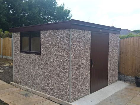 Lidget Compton | Sectional Concrete Garages & Sheds 🏡 Connex Storage Shed, House Sauna, Concrete Sheds, Concrete Garages, Concrete Garage, Prefab Garages, Concrete Wall Panels, Concrete Buildings, Building House