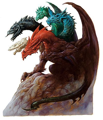 Tiamat - The Forgotten Realms Wiki - Books, races, classes, and more Tiamat Dragon, Chromatic Dragon, Female Monster, Dragon's Lair, Cool Dragons, Forgotten Realms, Legendary Creature, Dragon Pictures, Mythological Creatures