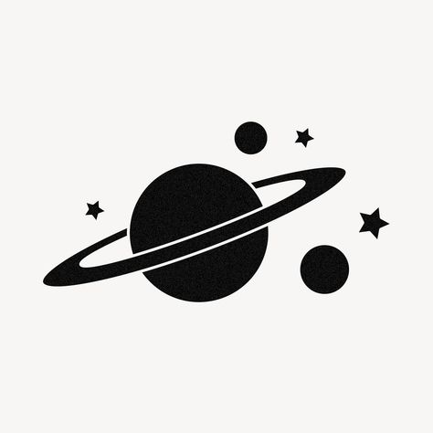 Saturn Black And White, Saturn Clipart, Saturn Vector, Planet Black And White, Planet Logo Design, Saturn Illustration, Saturn Drawing, Y2k Planet, Planets Drawing