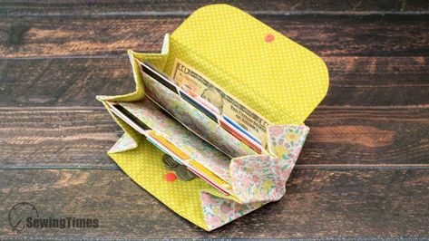 DIY Multi Pocket Tote Bag – diy pouch and bag with sewingtimes Credit Card Holder Diy, Card Holder Diy, Diy Pouch, Wallet Sewing Pattern, Sew Wallet, Pouch Diy, Pouch Sewing, Purse Tutorial, Pouch Tutorial