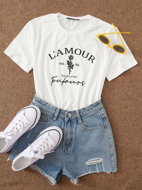 Pretty Summer Outfits Casual, Cute Simple Outfits For Summer, Everyday Outfits Casual, Mode Indie, Everyday Outfits Summer, Mode Prints, Summer Outfits For Teens, Floral Graphic