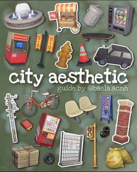 Acnh Towncore Design Codes, Animal Crossing Towncore Codes, Street Acnh Code, City Acnh Island, Acnh Citycore Items, Grunge Animal Crossing Island, Acnh Island Designs City, Acnh Citycore Design Codes, Animal Crossing Moodboard