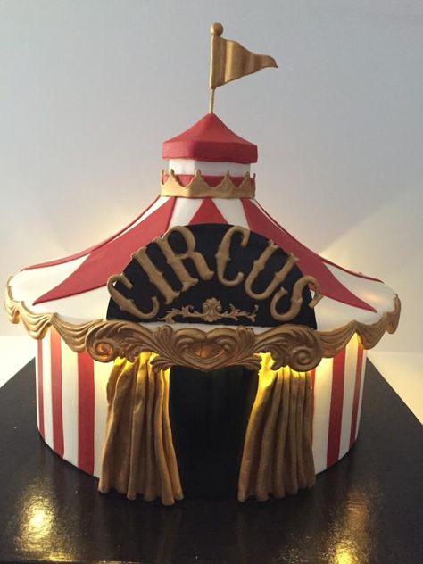 Cake Carnival Circus Tent - Cake by Jackie - The Cupcake Princess Cupcake Princess, Circus Cakes, Carnival Cakes, Circus Crafts, Cake International, Circus Cake, Halloween Circus, Circus Wedding, Carnival Circus