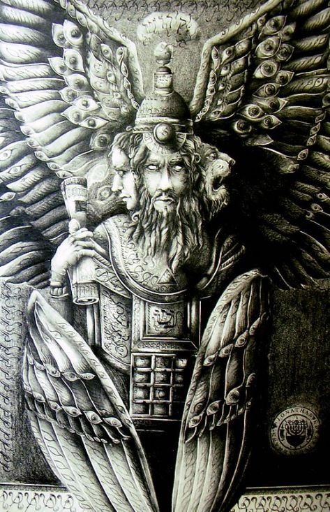 A Cherub - by Jonathan Guthmann Ancient Religions, Order Of Angels, Cherub Tattoo, Esoteric Art, Supernatural Beings, Shape Shifting, Occult Art, Biblical Art, Mythological Creatures