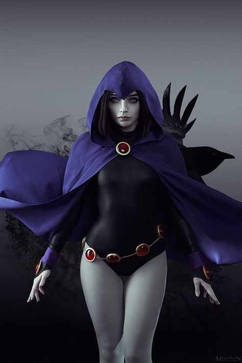 Raven from Teen Titans Cosplay Team Rocket Cosplay, Cosplay Raven, Dc Raven, Riki Lecotey, Teen Titans Cosplay, Alodia Gosiengfiao, Raven Costume, Raven Cosplay, Purple Cape