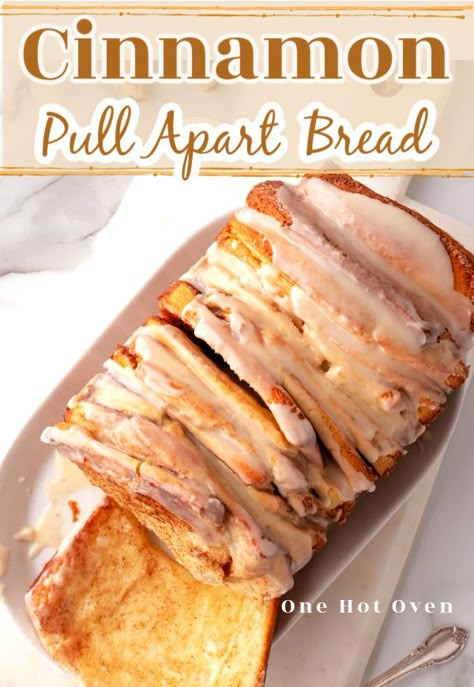 Cinnamon Pull-Apart Bread Sweet Pull Apart Bread, Cinnamon Pull Apart Bread With Biscuits, Cinnamon Sugar Pull Apart Bread, Breakfast Cravings, Cinnamon Pull Apart, Cinnamon Pull Apart Bread, Pull Aparts, Simple Bread, Bread Quick