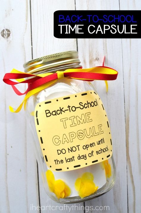 DIY Back-to-School Time Capsule Time Capsule Ideas For Kids, Back To School Time Capsule, Diy Time Capsule, School Time Capsule, Time Capsule Ideas, Escuela Diy, Teen Programs, Back To School Art, Diy Back To School