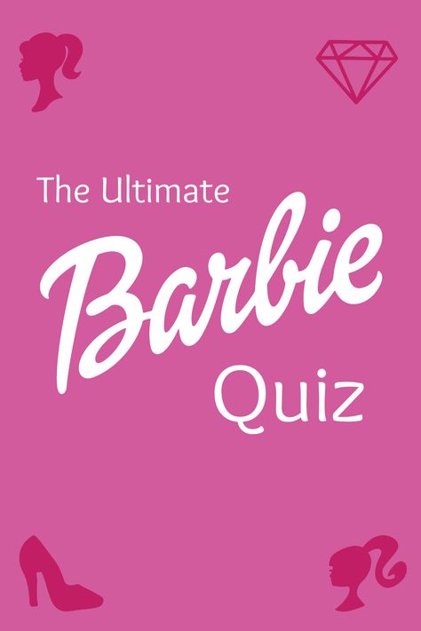 Barbie Quiz Barbie Drinking Game, Which Barbie Character Are You Quiz, Barbie Quizzes, Barbie Trivia, Barbie Quiz, Adult Barbie Party, Quiz Aesthetic, Barbie Activities, Barbie Party Games