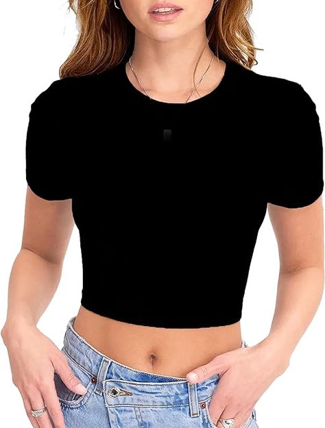 Price start from $5.99-cropped blouse | 1&9 Silk Crop Tops, Black Halter Crop Top, One Sleeve Top, Turtleneck Crop Top, Crop Top Short Sleeve, Crop Tops For Women, Turtle Neck Crop Top, Cropped Shirts, Cropped Blouse