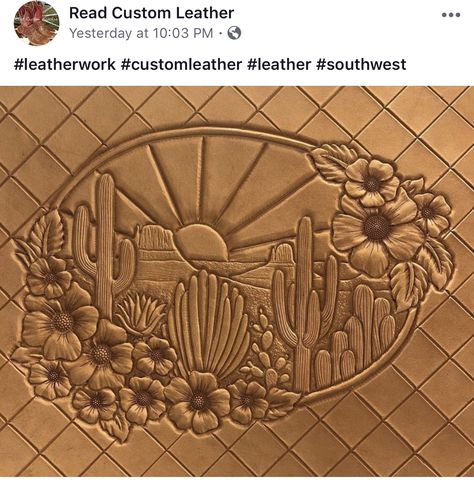 Cactus Leather Tooling Patterns, Leather Tooling Patterns For Beginners, Leather Carving Patterns Free, Leather Carving Patterns, Leather Tooling Patterns Printable, Tooled Leather Art, Handmade Leather Work, Leather Working Projects, Custom Leather Work