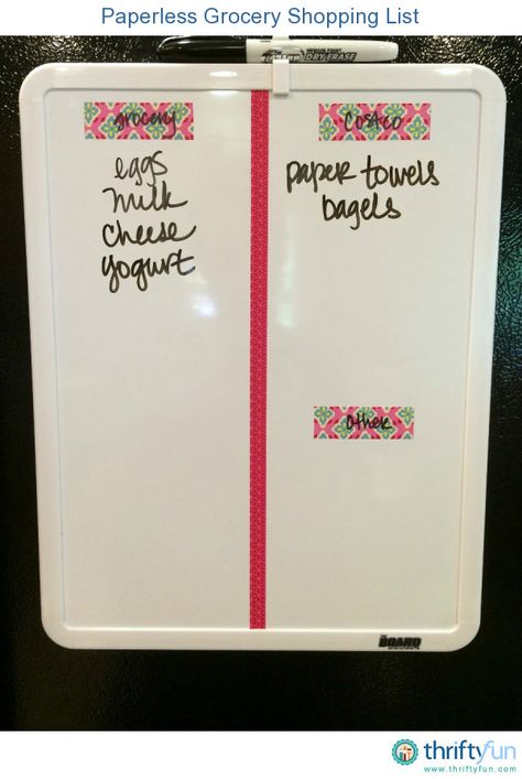 I have always used a little magnetic pad of paper on the fridge for our grocery list. I recently purchased a small magnetic whiteboard and divided it up using Washi paper tape. Roomate Ideas Fridge, Roomate Ideas Apartments, Room Mate, Ocd Organization, Organize Kitchen, Street Smarts, Grocery Shopping List, White Charger, Moving Apartment