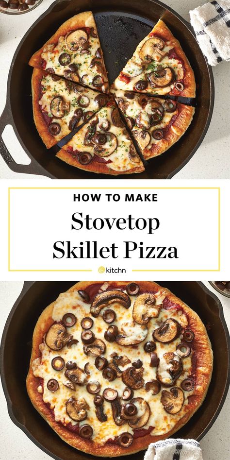 Stovetop Pizza, Cast Iron Skillet Pizza, Cast Iron Skillet Cooking, Cast Iron Pizza, Skillet Pizza, Iron Skillet Recipes, Cooking Pizza, Stove Top Recipes, Dutch Oven Cooking