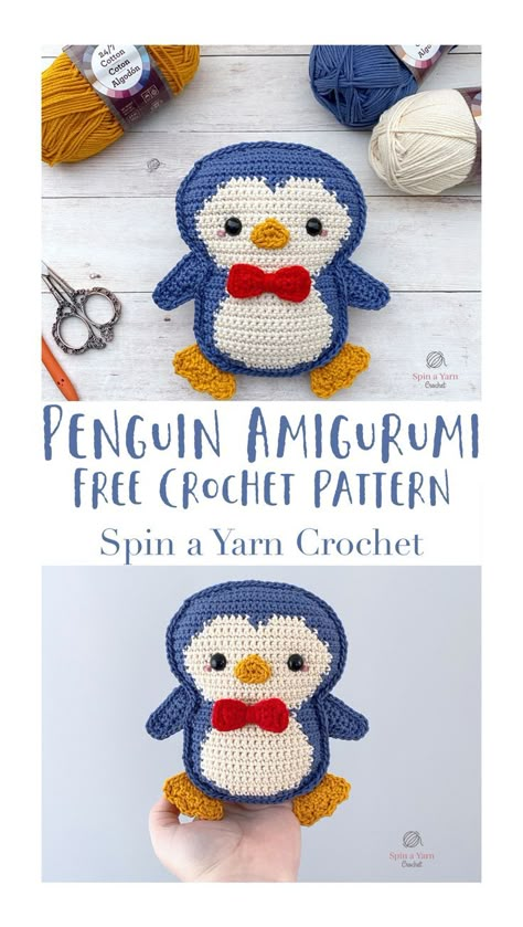 Penguin Amigurumi, Amigurumi Penguin, Crocheted Animals, Crochet Penguin, Confection Au Crochet, Play Sets, Amigurumi Ideas, Kawaii Crochet, Crochet Animal Patterns