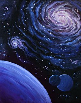 Cosmos - Easy Cosmos Painting Galaxies, Paintings Of Space, Space Painting Easy, Painting Of Space, Space Painting Ideas, Cosmos Painting, Lake Restaurant, Galaxy Painting Acrylic, Space Paintings