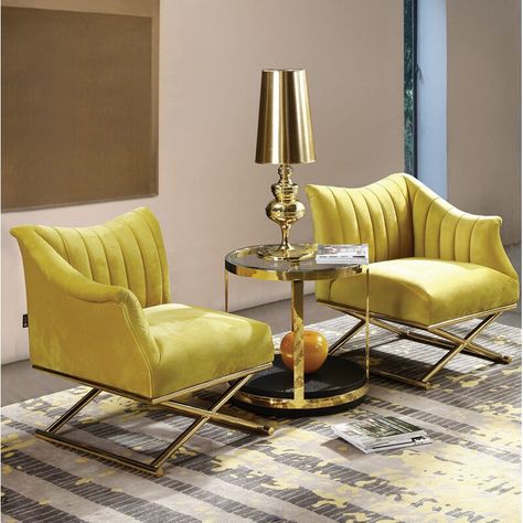 Exclusive Lifestyle, Yellow Chairs, Lounge Chairs Living Room, Luxury Chairs, Relaxing Chair, Living Room Sofa Design, Design Living Room, Furniture Pieces, Luxury Living Room