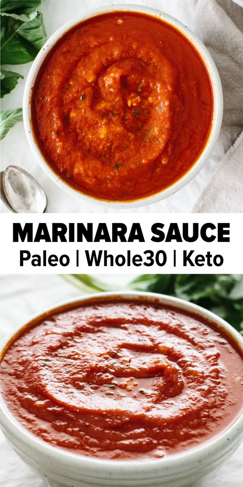 Paleo Pasta Sauce, The Best Marinara Sauce, Best Marinara Sauce, Homemade Marinara Sauce, Desayuno Keto, Marinara Sauce Recipe, Easy Whole 30 Recipes, Marinara Sauce Homemade, Homemade Marinara