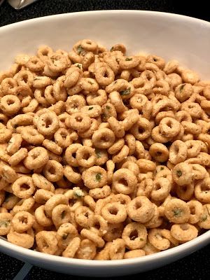 Savory Cheerios Recipes, Cherios Recipes Savory, Buttered Cheerios Recipe, Hot Buttered Cheerios Recipe, Fried Cheerios Recipes, Cherios Recipes, Hot Buttered Cheerios, Buttered Cheerios, Cereal Mixes