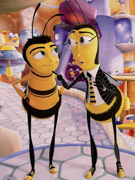 Bee Movie Costume, Duo Characters Cartoon, Best Duos In Cartoons, Bee Movie Wallpaper, Disney Duos Characters, The Bee Movie Aesthetic, Bee Movie Aesthetic, Ken Core, Famous Cartoon Duos