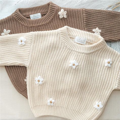 Baby Winter Coats, Baby Boy Sweater, Flower Sweater, Toddler Sweater, Pullover Outfit, Stylish Sweaters, Winter Flowers, Girls Stripes