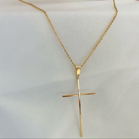 Material: 18k Gold Filled 16-Inch & 18- Inch Necklace Available Large Cross Necklace, Capricorn Pendant, Tusk Necklace, Chain Link Necklace Silver, Palm Tree Necklace, Vintage Rhinestone Necklace, Rustic Necklace, Anchor Necklace, Rose Quartz Pendant